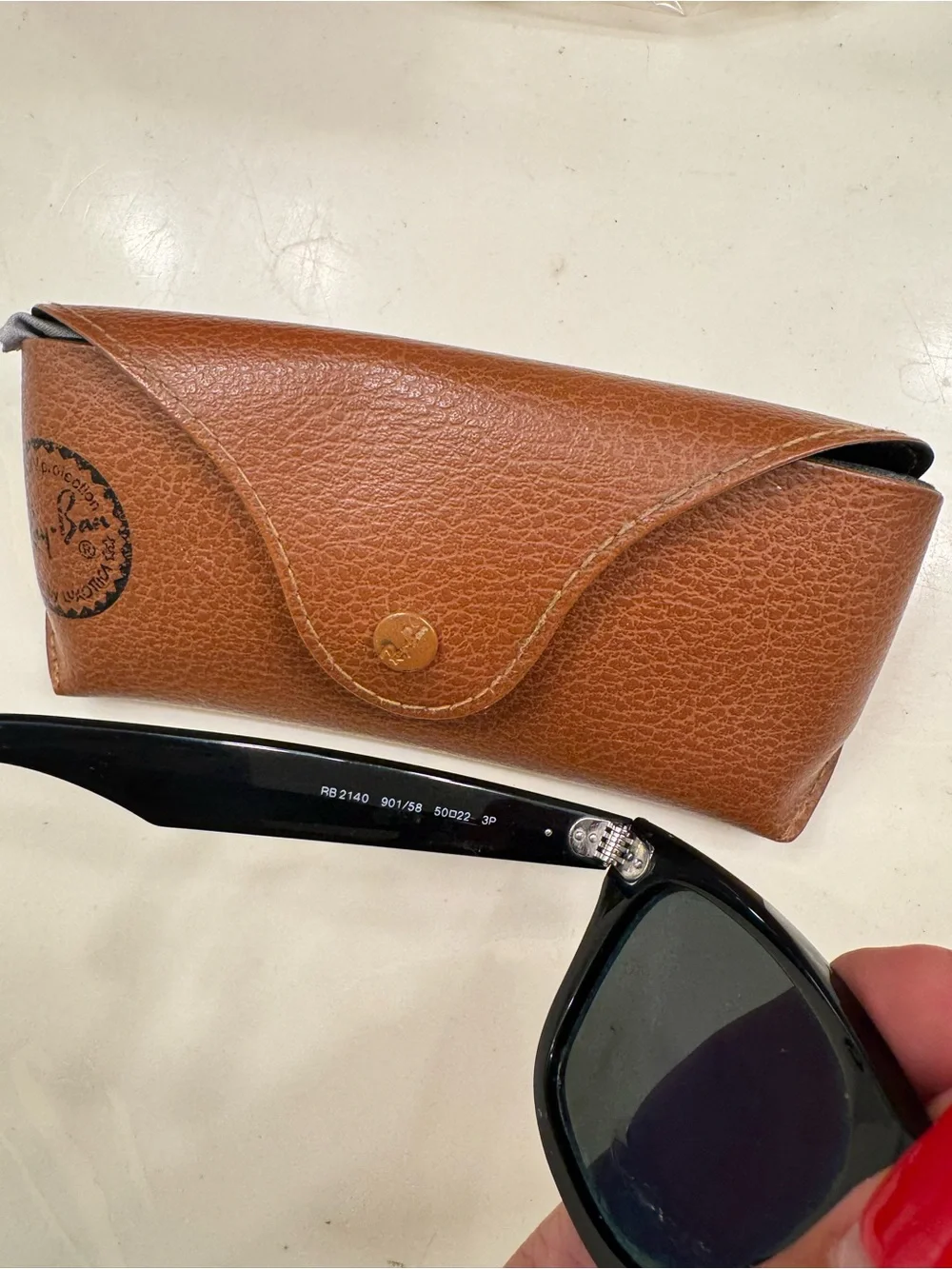 Ray-Ban Women’s Black Sunglasses with Brown Leather Case